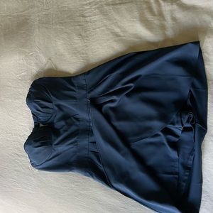 Strapless navy blue romper